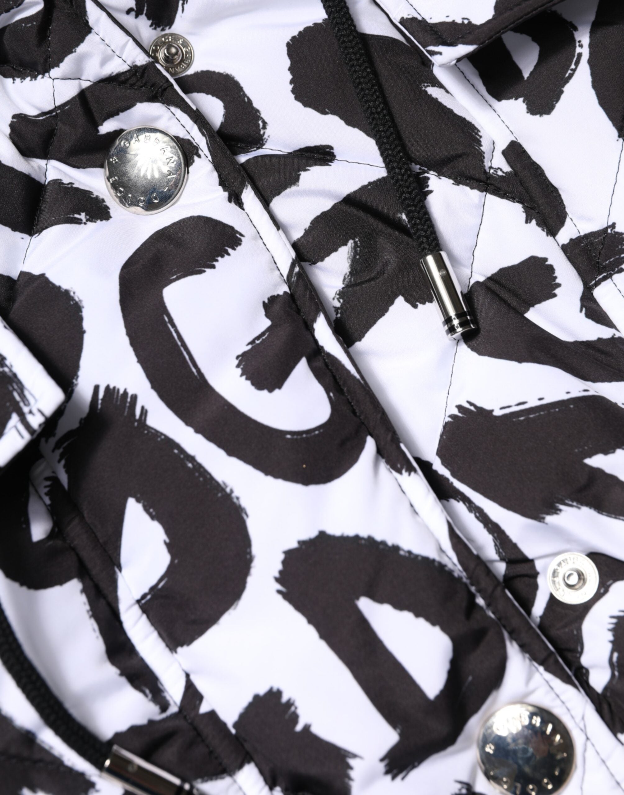 Dolce & Gabbana Weiße DG Mania Kapuzen-Pufferjacke ohne Ärmel